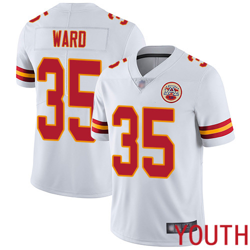 Youth Kansas City Chiefs 35 Ward Charvarius White Vapor Untouchable Limited Player Football Nike NFL Jersey